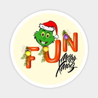 FUN - MERRY xmas - Green Elf - Merry Christmas Magnet